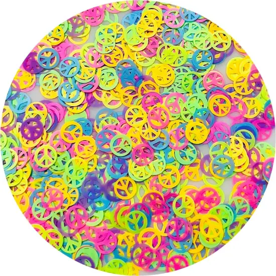 Polyester Glitter - Neon Peace Signs Shapes by Glitter Heart Co.™ {1}