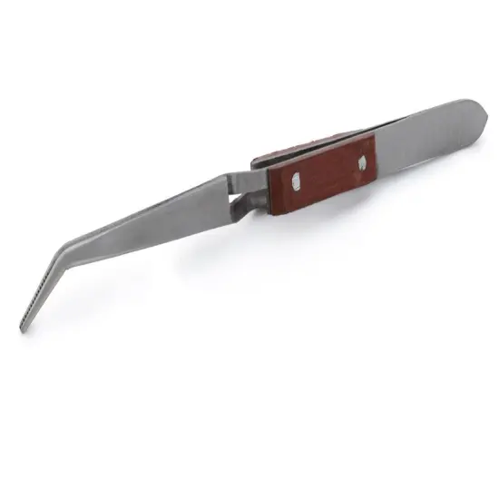 Curved Tip Cross Locking Soldering Tweezers {1}