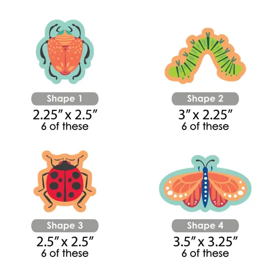 Big Dot of Happiness Buggin' Out - DIY Shaped Bugs Birthday Party Cut-Outs - 24 Count {3}