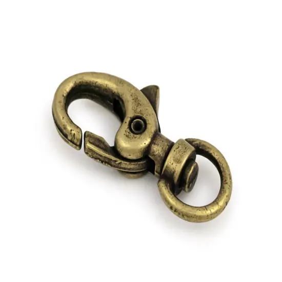 JewelrySupply Lanyard Swivel Clips - Swivel Lobster Claw Clasps 30x15mm Antique Brass Plated {2}