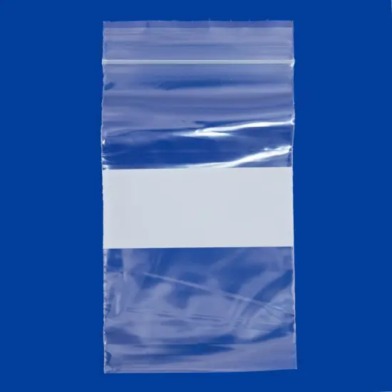 Clear Plastic Reclosable Zipper Bags 3x5 W/White Block (Package of 100) {1}