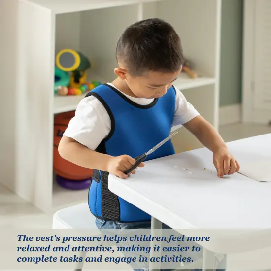 Weighted Sensory Compression Vest for Calming Deep Pressure Therapy and Sensory Integration in Autism, ADHD, and Special Needs Individuals {5}