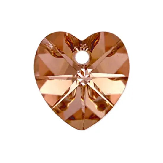 Preciosa Crystal Heart Pendant 10mm Crystal Capri Gold (Package of 5) {1}