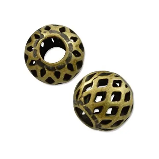 Round Filigree Bead 6mm Antique Brass Plated (Package of 10 Beads) {1}