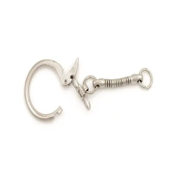 JewelrySupply Key Ring with Snake Chain and Open Jump Ring Silver Color (Package of 10) {2}