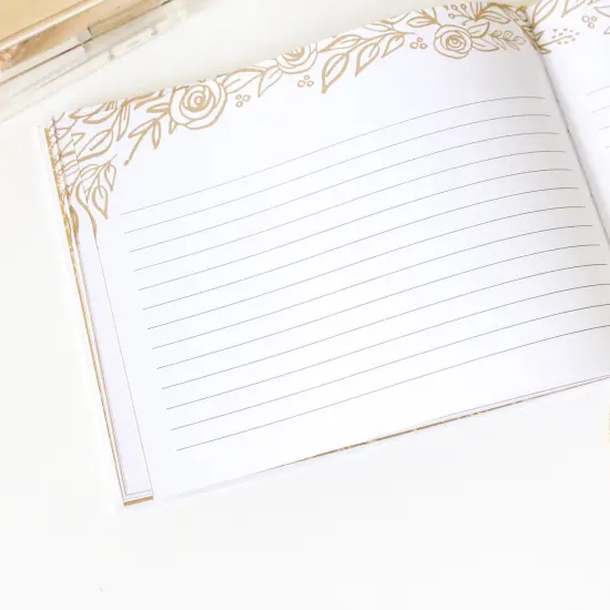 bloom daily planners Guest Book, 7" x 9", Gold Floral {3}