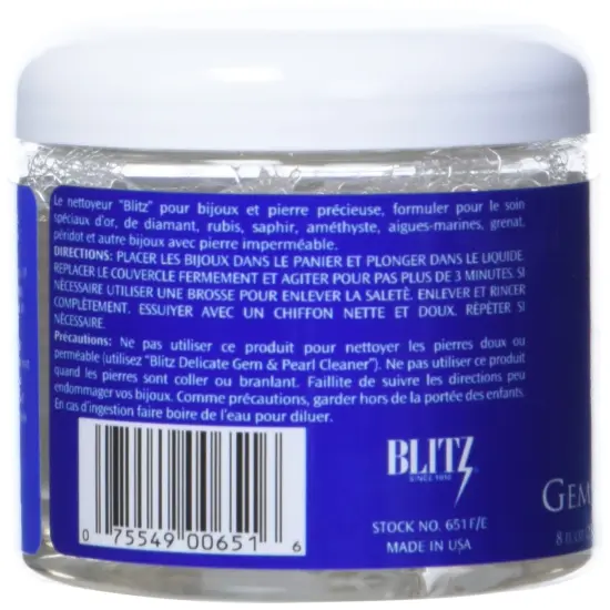 Blitz Gem & Jewelry Cleaner with Basket & Brush - Made in the USA {2}