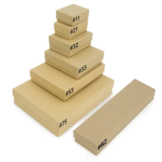 8" x 2" x 1" Kraft Paper Cotton Filled Jewelry Gift Box #82 (Package of 20) {3}