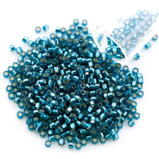 Miyuki Delica Seed Bead 11/0 Silver Lined Dark Turquoise {1}