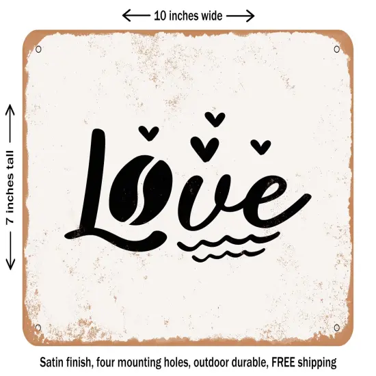 DECORATIVE METAL SIGN - Love8 - Vintage Rusty Look {1}