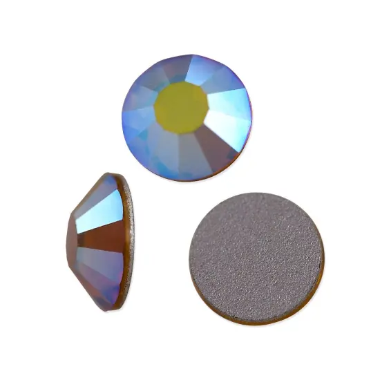 Preciosa Crystal VIVA12 Flat Back Rhinestone 4mm (SS16) Topaz AB (Package of 50) {1}