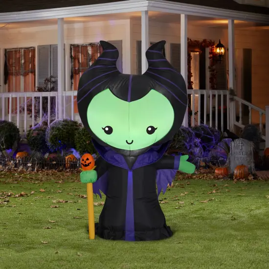 3.5' Gemmy Airblown Inflatable Halloween Disney's Stylized Maleficent Yard Decoration 225494 {2}
