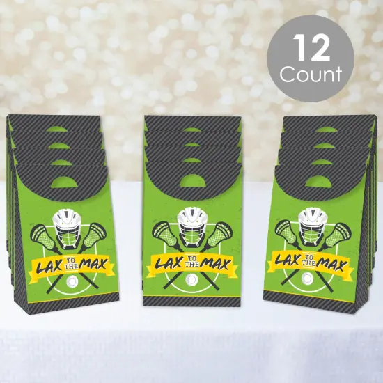 Big Dot of Happiness Lax to the Max Lacrosse Gift Favor Bags Party Goodie Boxes Set of 12 {3}