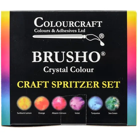 Brusho Crystal Colours Craft Spritzer Set 6/Pkg-Assorted Colors {1}