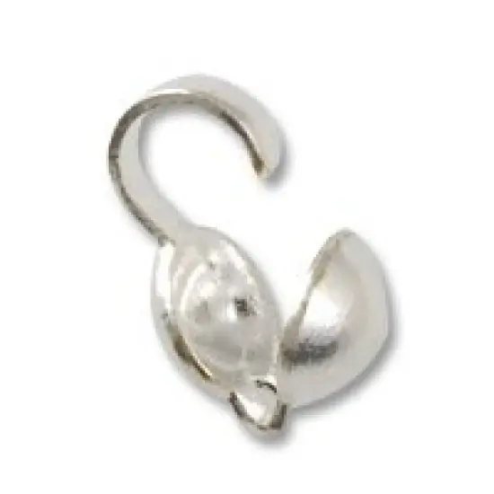 JewelrySupply Bead Tip Clamshell Silver Plated (10-Pcs) {1}
