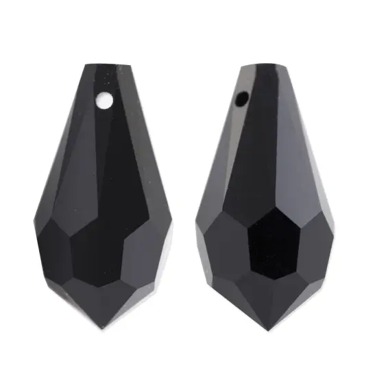 Preciosa Crystal 984 Drop Pendant 18x9mm Jet (Package of 5) {1}