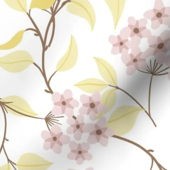 Various Fabrics by the Yard or Fat Quarter Hoya Flower Pastel Pink Yellow Feminine Cheerful Playful Delicate Romantic Custom Printed Fabric by Spoonflower {7}