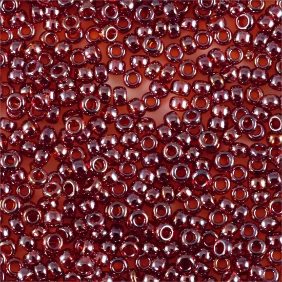 Miyuki Round Rocaille Seed Bead 15/0 Transparent Luster Raspberry {2}