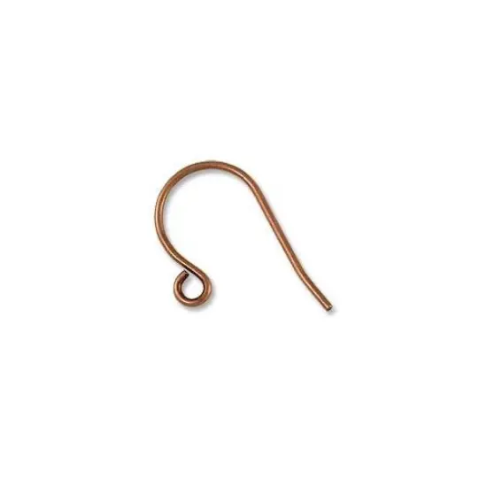 JewelrySupply Ear Wire - Shepards Hook 20mm Antique Copper Plated (6-Pcs) {1}