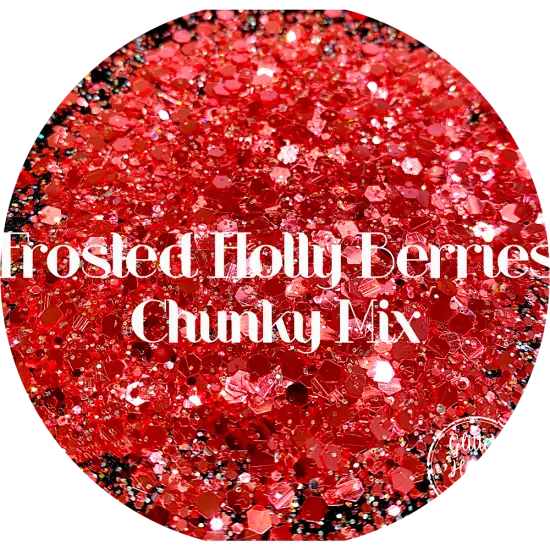 Polyester Glitter - Frosted Holly Berries Chunky Mix by Glitter Heart Co.&trade; {1}