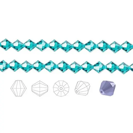 Preciosa Czech Crystal Beads Blue Zircon Faceted Bicone 4mm Package of 144 {1}