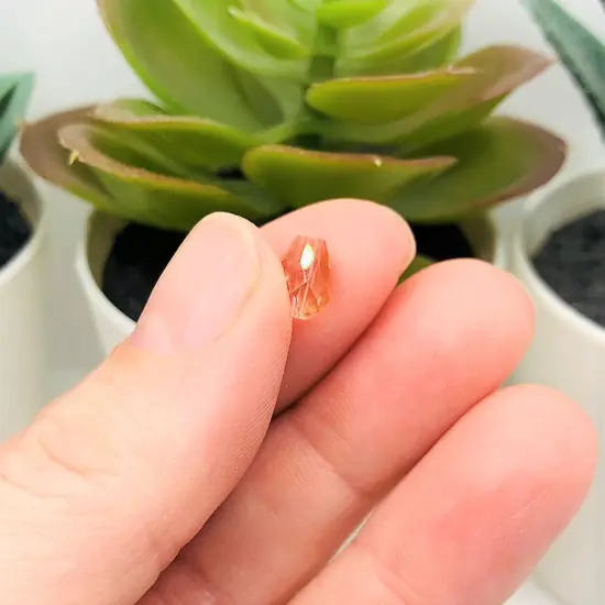 4, 20 or 50 Pieces: 6x8 mm Teardrop Light Pink Imitation Crystal October Birthstone Beads {3}