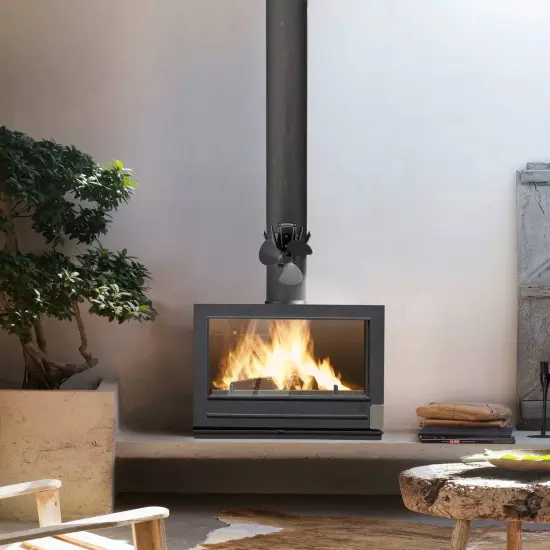 Lehman's Heat Powered Stove Fan 4 Blades Magnetic Attachment to Flue Pipe Black {6}
