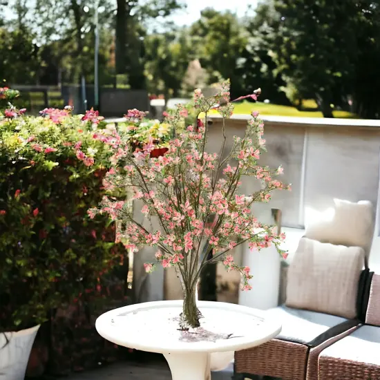 24-Pack: 22" Mini Pink Flower Bush with 14 Sprays by Floral Home&reg; {3}