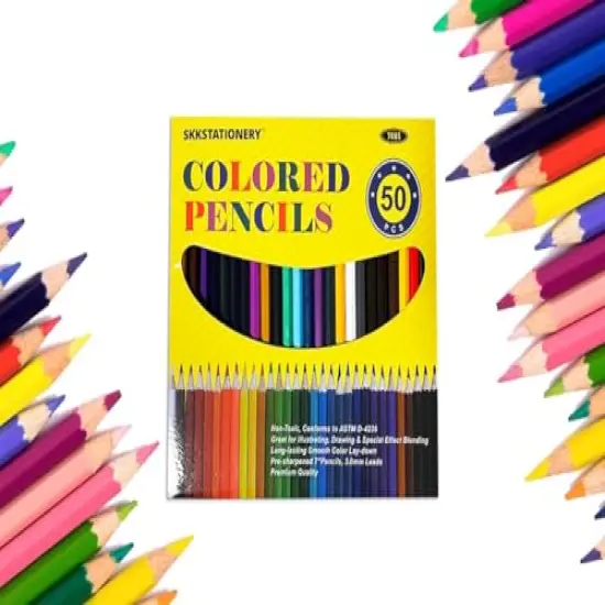 50 Pieces Colored Pencils,50 Vibrant Colors, Drawing Pencils for Sketch, Arts, Coloring Books, Christmas Halloween Gifts {5}