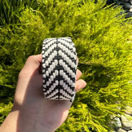 Black/white Cotton Woven 1&rdquo;Webbing {1}