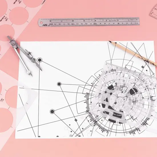3 Pieces Circle Template Circle Round Stencil Templates for Drafting for Office and School Building Formwork Drawings Templates, Large and Small Size {3}