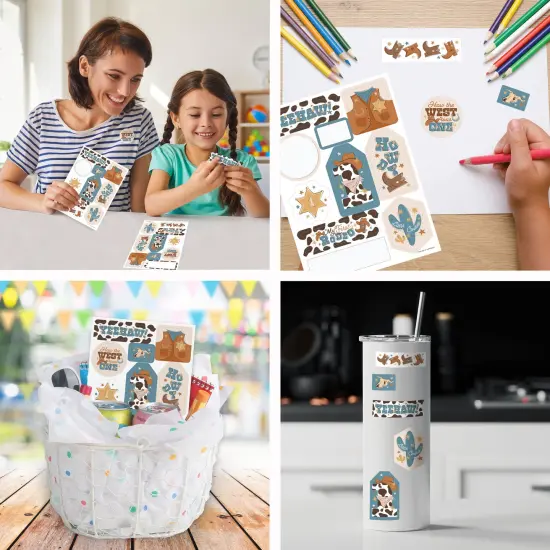 Big Dot of Happiness My First Rodeo - Little Cowboy 1st Birthday Party Favor Sticker Set - 12 Sheets - 120 Stickers {5}