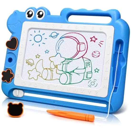 Magnetic Drawing Board Toddler Toys Gift for 2 3 Year Old Girls Boys, Sketch Writing Doodle Pad Age 2-4 Travel Games, Educational Learning Kids Toys for Toddlers Birthday (Blue) {2}