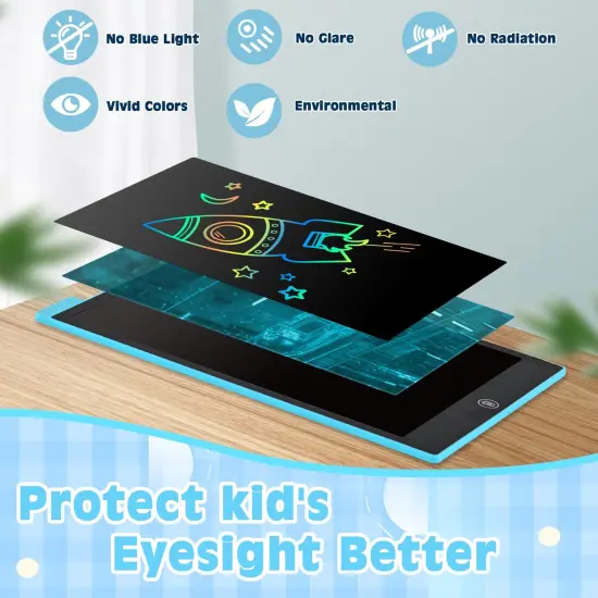 12 Inch LCD Writing Tablet Doodle Board Pad, Colorful Drawing Tablets Educational Toys, Christmas Birthday Gifts for 3 4 5 6 7 8 Years Old Girls Boys (Blue) {1}