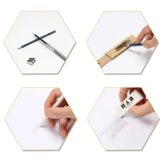 96 Pieces Art Supplies Drawing and Sketching Colored Pencils Set ,Graphite Charcoal Professional Artists Pencils Kit,Gifts for Kids & Adults Drawing Tool Set {5}