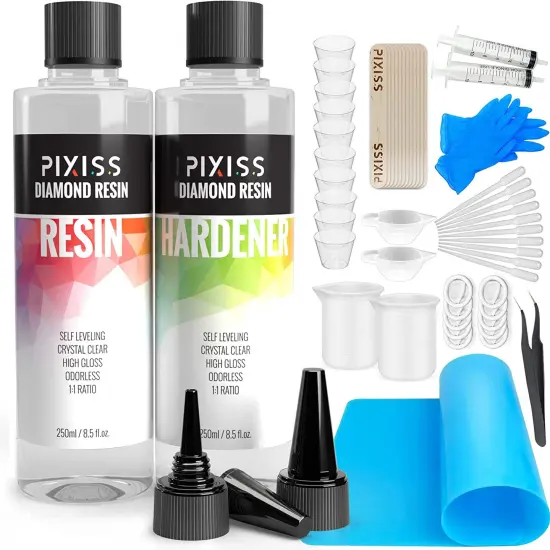 Pixiss Epoxy Resin Easy Mix 1:1 17-Ounce Kit and Supplies for Tumblers {1}