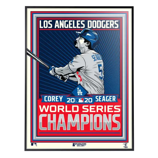 Phenom Gallery Los Angeles Dodgers Corey Seager 2020 World Series Champs 18" x 24" Serigraph {2}