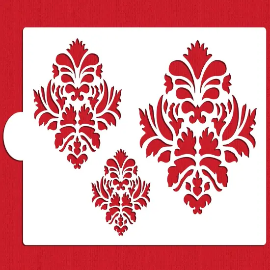 Large Damask Icons Cake Stencil Set | C828 by Designer Stencils | Stencils for Royal Icing, Airbrush, Dusting Powder | {2}