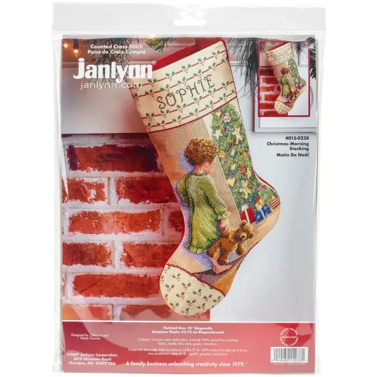 Janlynn Counted Cross Stitch Stocking Kit 18" Long-Christmas Morning {1}