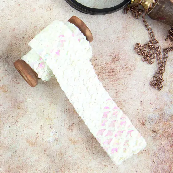 Prima Marketing Inc Memory Hardware Sequin Trim 1.3"x3 Yards-White 655350990435 {1}