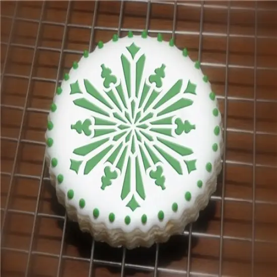 Small Crystal Snowflakes Cookie Stencil #3 | C748 by Designer Stencils | Cookie Decorating Tools | Baking Stencils for Royal Icing, Airbrush, Dusting Powder | Reusable Plastic Food Grade Stencil for Cookie | Easy to Use & Clean Cookie Stencil {3}