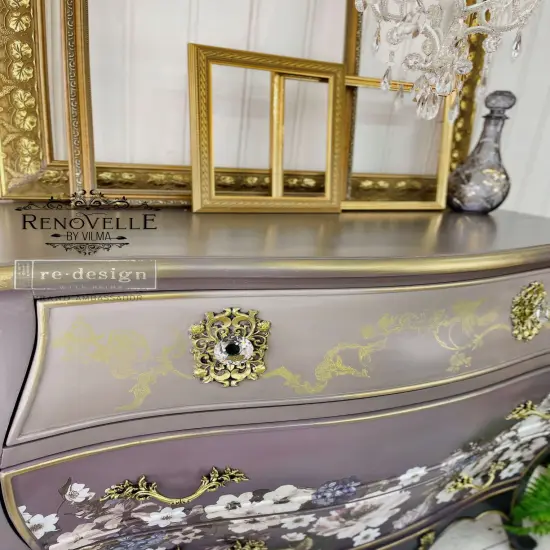 Redesign Decor Stamp-Distressed Floral Prts 12"x12" (7 pcs) {3}