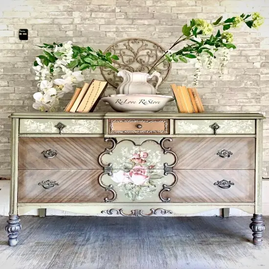 Redesign Decor Clear-Cling Stamps - Floral Script 12"x12" {4}