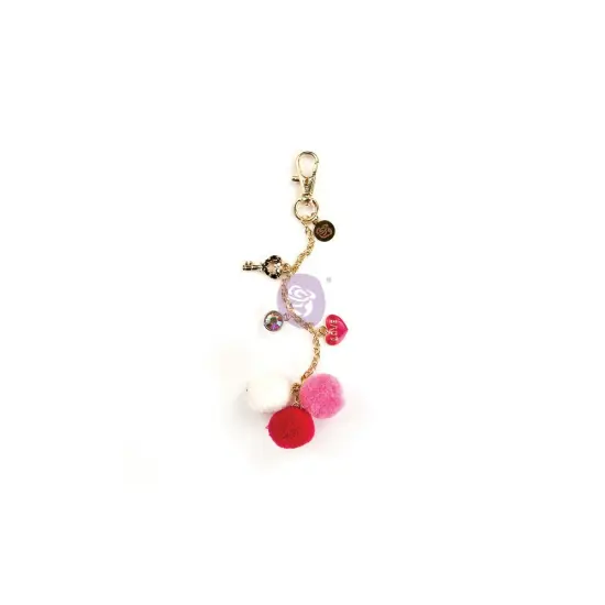 Prima Marketing Inc My Prima Planner Embellishments - Raspberry Kisses Pom Pom Key Chain 655350593377 {1}