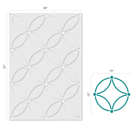 Contemporary Circles Wall Stencil | 3693 by Designer Stencils | Pattern Stencils | Reusable Stencils for Painting | Safe & Reusable Template for Wall Decor | Try This Stencil Instead of a Wallpaper | Easy to Use & Clean Art Stencil Pattern {3}