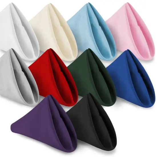 Lann's Linens - 12 Dozen 17" Cloth Dinner Table Napkins - Machine Washable Restaurant/Wedding/Hotel Polyester Fabric {5}