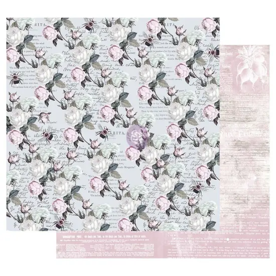 Prima Marketing Inc Poetic Rose 12x12 Sheet - Buzz Words - 10 Sheet - With Foil Details / Paper 655350849047 {1}