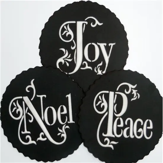 Joy, Noel and Peace Cookie Set | C785 by Designer Stencils | Cookie Decorating Tools | Baking Stencils for Royal Icing, Airbrush, Dusting Powder | Reusable Plastic Food Grade Stencil for Cookies | Easy to Use & Clean Cookie Stencil {4}