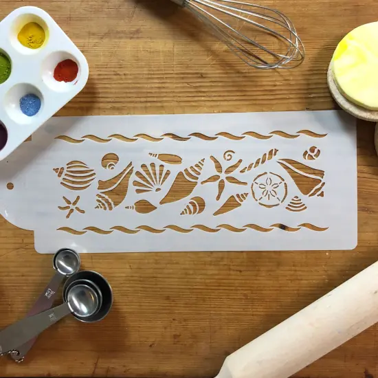 Shell Variety Cake Stencil Border | C705 by Designer Stencils | Cake Decorating Tools | {3}