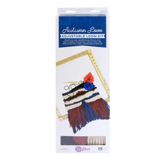 Prima Marketing Inc Adjustable Loom Kit - Autumn Love (19 Pcs Includes Wood Loom, Tools, Embellishments, Flowers, Yarn) 655350596934 {1}